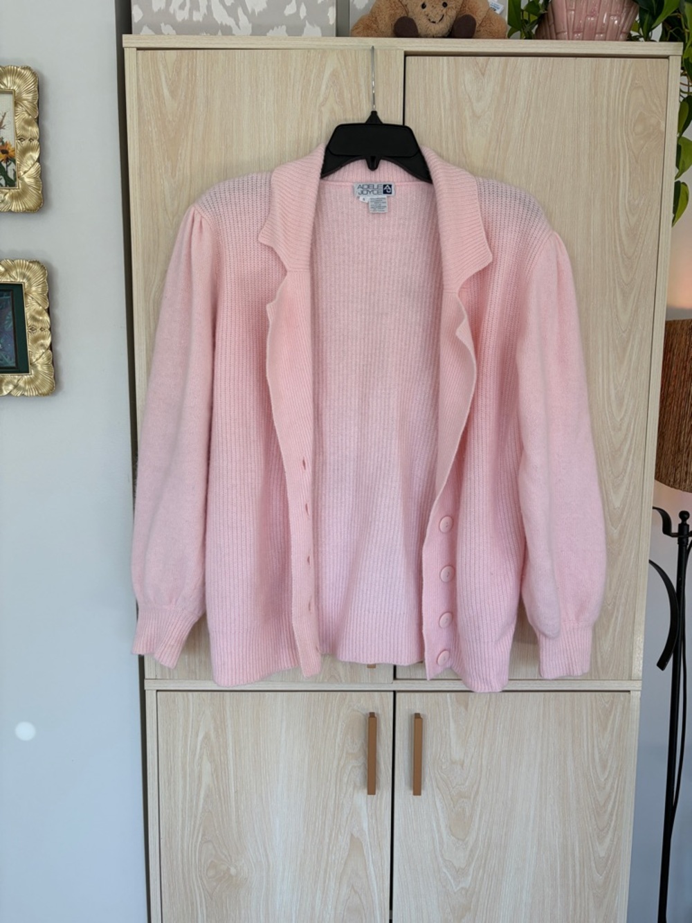 Lambswool and Angora Pale Pink Cardigan